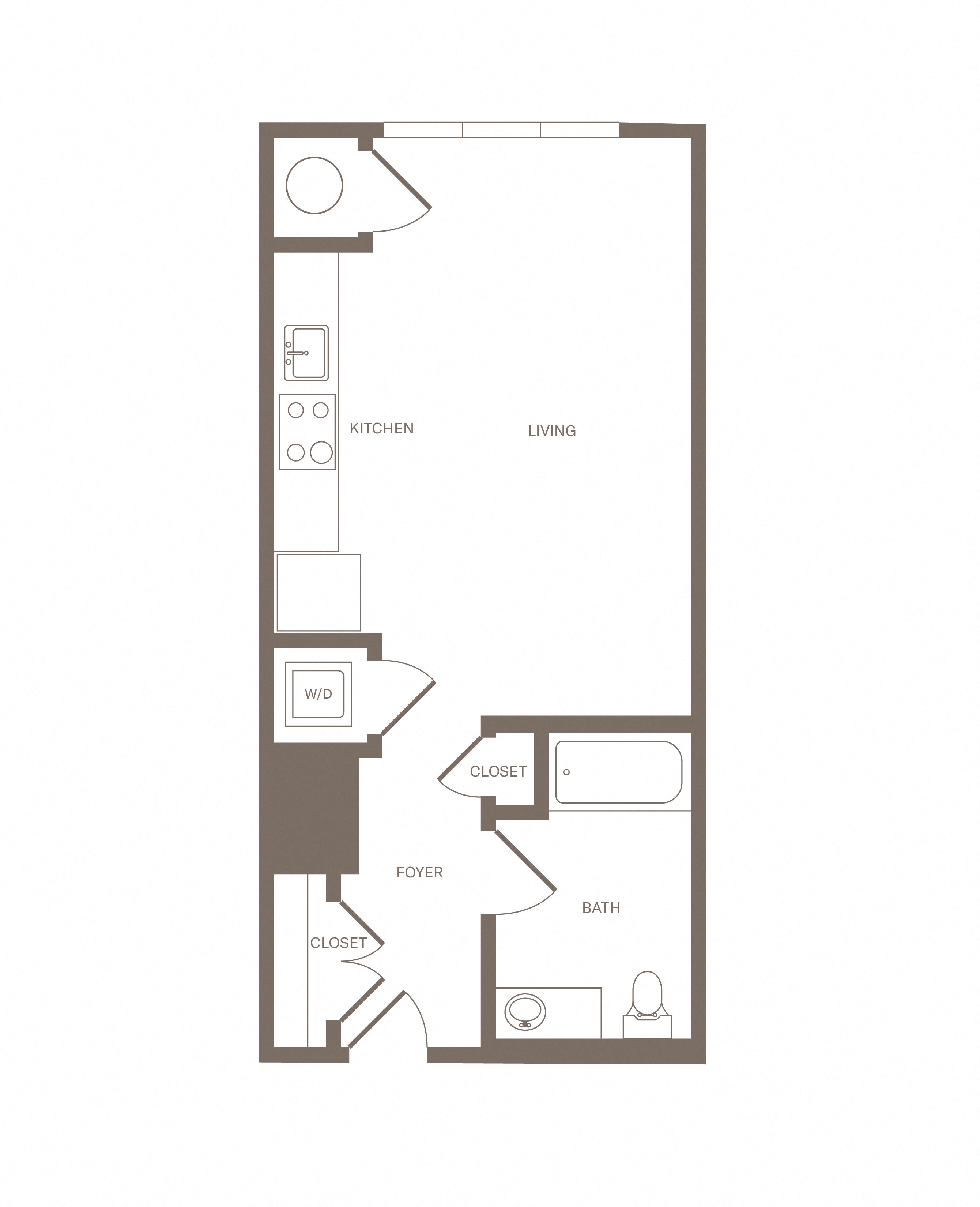 Floorplan for Apartment #1306, 0 bedroom unit at Halstead Parsippany